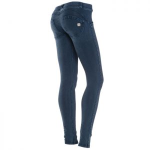 SKINNY-TALLE BAJO – EFECTO DENIM - LAVADO OSCURO – AZUL