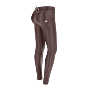 SKINNY- TALLE BAJO - PIEL MATE - MARRON