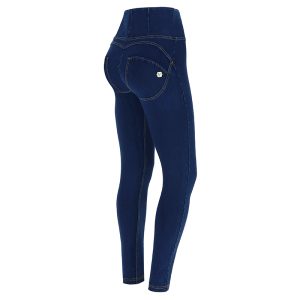 SKINNY-TALLE ALTO - EFECTO DENIM OSCURO ZIPPER - AZUL