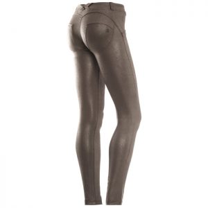 SKINNY-TALLE BAJO-EFECTO CUERO PITÓN-CAFÉ OSCURO