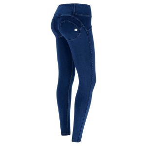 SKINNY-TALLE MEDIO-  3 BOTONES  - AZUL