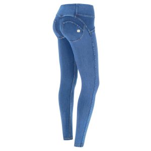 SKINNY-TALLE MEDIO-  DENIM CLARO 3 BOTONES  - CLARO