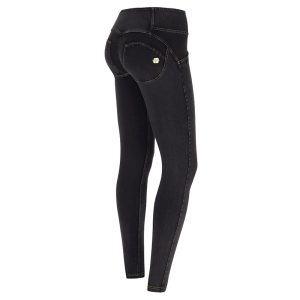 SKINNY-TALLE MEDIO-  DENIM OSCURO 3 BOTONES  - NEGRO