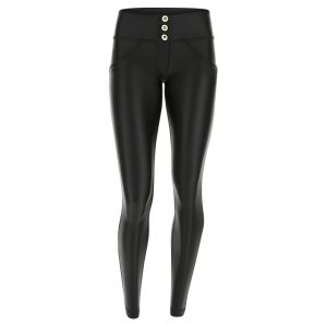 SKINNY- TALLE MEDIO - PIEL MATE - NEGRO
