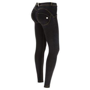 SKINNY-TALLE REGULAR-EFECTO DENIM - LAVADO OSCURO-NEGRO