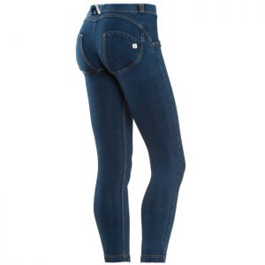 (7/8) ANKLE-TALLE BAJO - EFECTO DENIM - LAVADO OSCURO-AZUL