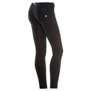 (7/8) ANKLE-TALLE BAJO - EFECTO DENIM - LAVADO OSCURO-NEGRO