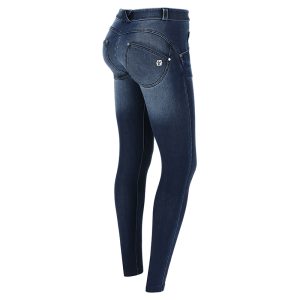 SKINNY-TALLE REGULAR-  DENIM OSCURO DESLAVADO-AZUL